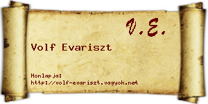 Volf Evariszt névjegykártya